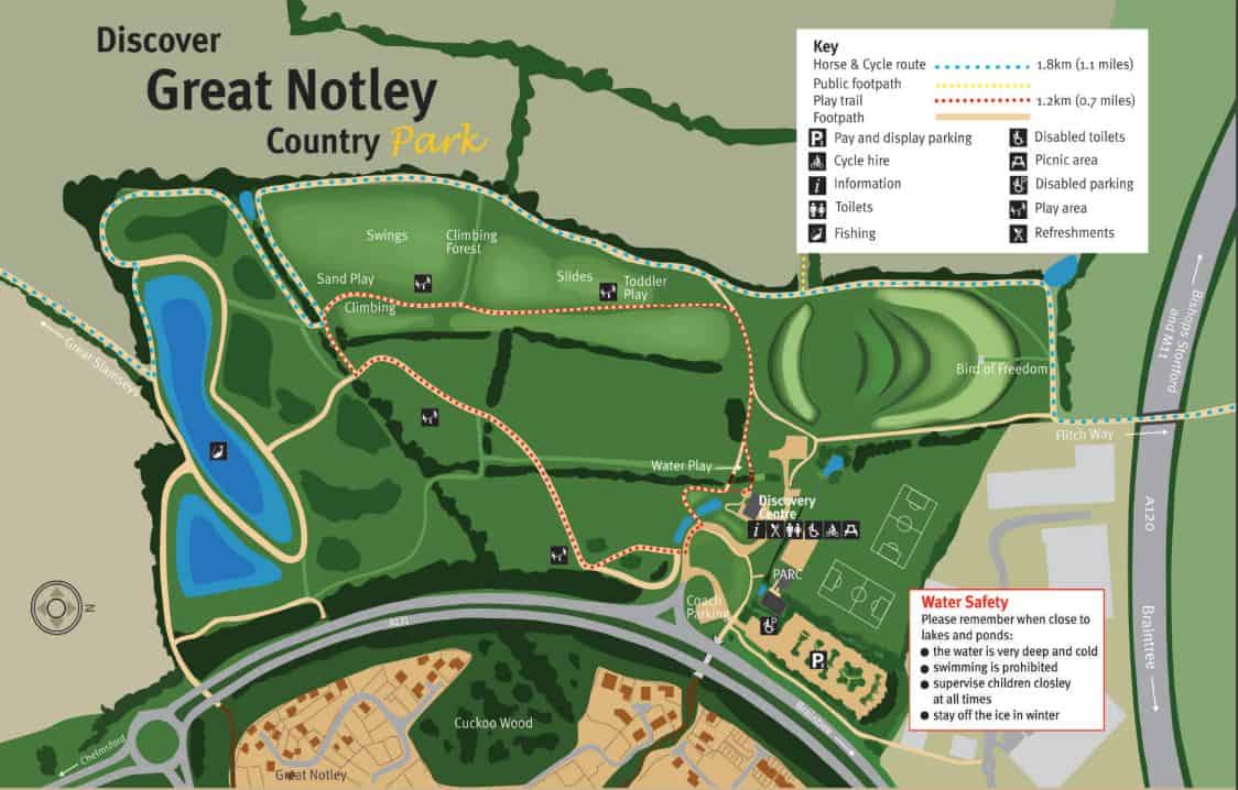 Great Notley Country Park Map Great Notley Country Park Playground, Great Notley, Essex - Freeparks.co.uk